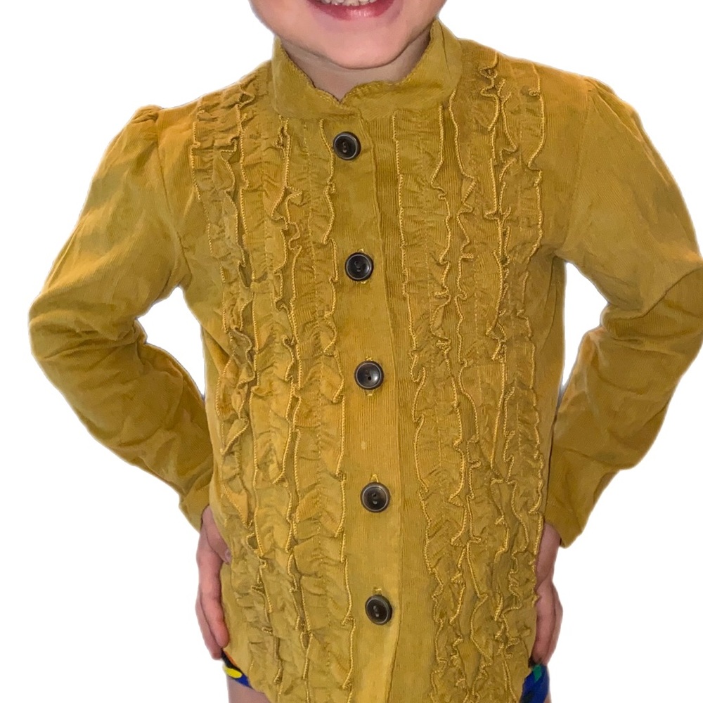 SweetHoney size 4 Mustard Ruffle Jacket